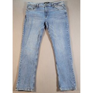 Kenneth Cole Men Slim Fit Jeans 36x32 Light Wash Old Money Classic Streetwear